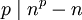 p \mid n^p-n \,\!