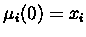 $\mu_{i}(0) = x_{i}$